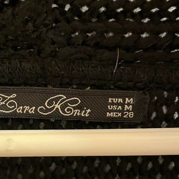 Zara Long Black Wool & Alpaca Cardigan Sweater - Picture 4 of 5